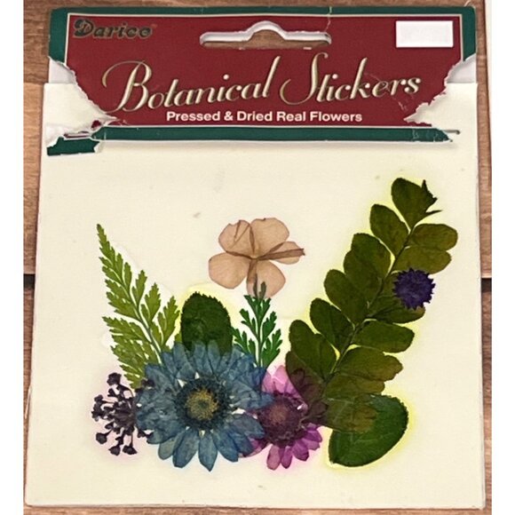 SET OF 3 Darice Botanical Stickers Pressed & Dried Real Flowers EMBELLISHMENT - Picture 2 of 4